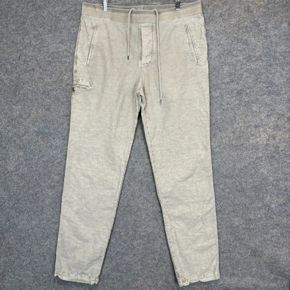 James Perse Textured Relaxed Cotton Hemp Pants Mens Large 3‎ Drawstring mtch1408